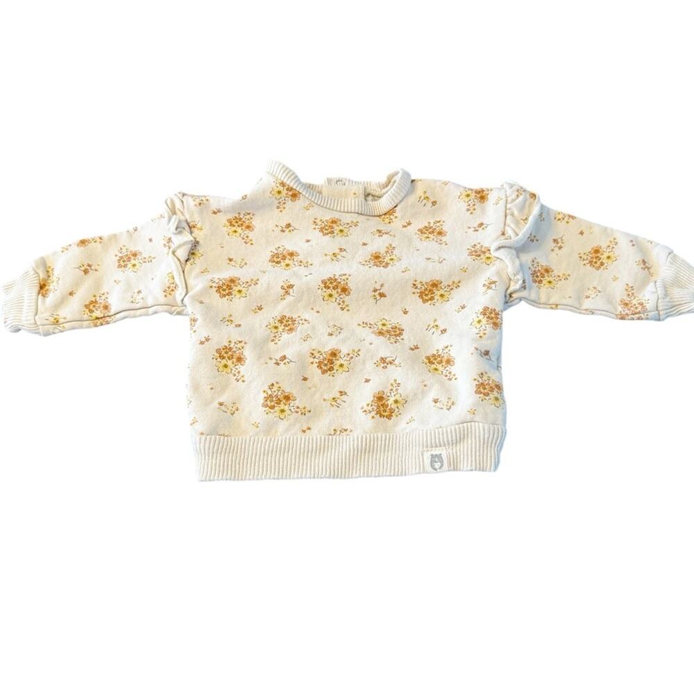 Rabbit and Bear Organic‎ Cotton Sweatshirt 3-6 months Floral